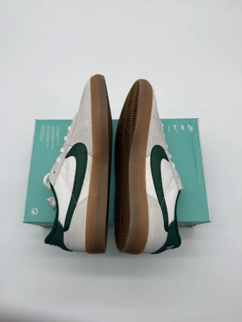New Nike SB Heritage Vulc Shoes Mens Size 10 White Green Suede Skate CD5010 104